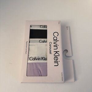 New Calvin Klein Carousel Logo Cotton Stretch Thongs Multi Pack Large